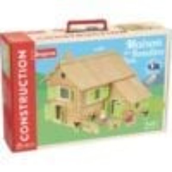 NWT Jeujura Wooden Building Set Log House 240 Pieces - Picture 2 of 2